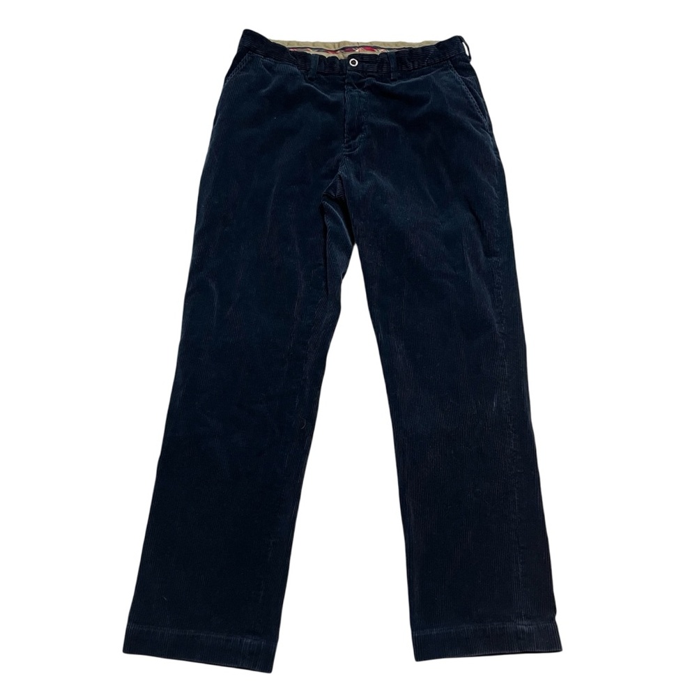 Polo Ralph Lauren Mens Navy Blue Corduroy Cotton Preston Pants- Size 35x32